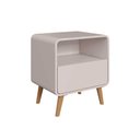 Ver imagem 2 de Mesa de Cabeceira 47cm X 58cm com Gaveta Nicho e Pés Palito Cor:bege Dunas