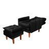 Cadeira para Manicure com Puff Veludo Preto Pandora Jm Móveis - 7