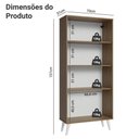 Ver mais imagens de Cristaleira 70 Cm 2 Portas de Vidro com Pés Cônicos Rustic/branco Madesa Rustic/branco