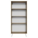 Ver imagem 2 de Cristaleira 70 Cm 2 Portas de Vidro com Pés Cônicos Rustic/branco Madesa Rustic/branco
