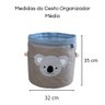 Cesto Roupa Suja Organizador Dobrável Infantil Criança Médio - Coala Cinza - 2