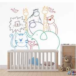 Adesivo de Parede Infantil Safari Baby em Linhas - 1