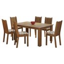 Ver imagem 2 de Conjunto Sala de Jantar Madesa Analu Mesa Tampo de Madeira com 6 Cadeiras Rustic/Floral Hibiscos Cor