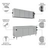 Armário de Cozinha Nevada e Balcão para Pia 180cm Dallas Cinza Claro - Lumil - 3