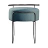 Puff Redondo Ivar em Linho e Base Metal Preto Agarb Decor:linho Azul - 3
