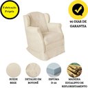 Ver imagem 4 de Poltrona Amamentação com Balanço e Puff Luxo Suede Manuela:Bege