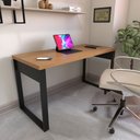 Ver imagem 3 de Mesa Escrivaninha Home Office 100% Mdf Freijó/preto - Panorama Móveis