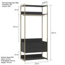 Ver imagem 7 de Guarda-Roupa Closet Casal com Cabideiros 2 Portas 6 Gavetas 232cm Preto