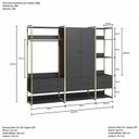 Ver imagem 3 de Guarda-Roupa Closet Casal com Cabideiros 2 Portas 6 Gavetas 232cm Preto