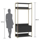 Ver mais imagens de Guarda-Roupa Closet Casal com Cabideiros 2 Portas 6 Gavetas 232cm Preto