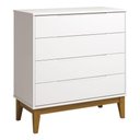 Ver imagem 1 de Cômoda Gaveteiro Classic Elfe Branco Acetinado Amadeirado - Reller