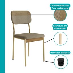 Conjunto Sala de Jantar 4 Cadeiras Belgravia Carraro Carvalho Dourado - 7