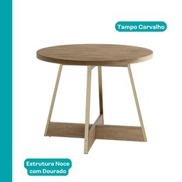 Conjunto Sala de Jantar 4 Cadeiras Belgravia Carraro Carvalho Dourado - 3