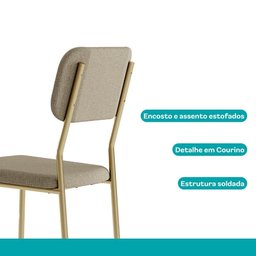 Conjunto Sala de Jantar 4 Cadeiras Belgravia Carraro Carvalho Dourado - 9