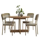 Ver imagem 2 de Conjunto Sala de Jantar 4 Cadeiras Belgravia Carraro Carvalho Dourado