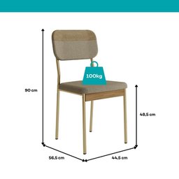 Conjunto Sala de Jantar 4 Cadeiras Belgravia Carraro Carvalho Dourado - 8