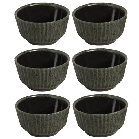 Jogo 6 Ramequins 170ml Cerâmica Artesanal Porto Brasil Greenery Molheira Sushi Restaurante