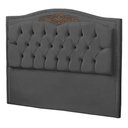 Ver imagem 2 de Cabeceira Kate Veludo Cinza Escuro para Cama de Casal 1,40 Bz Home Decor