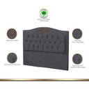 Ver imagem 4 de Cabeceira Kate Veludo Cinza Escuro para Cama de Casal 1,40 Bz Home Decor
