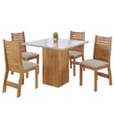 Ver imagem 1 de Conjunto de Mesa Sala de Jantar Lord Quadrada 0,90m 4 Cadeiras Veludo Viero Madeirado