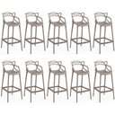 Ver imagem 1 de Kit 10 Banquetas Allegra com Encosto Design Cozinha/bancada - Fendi