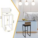 Ver imagem 2 de Kit 6 Banquetas Quadrada Junco Cappuccino para Balcão Ilha Cozinha Área Gourmet Bancada Piscina Bar