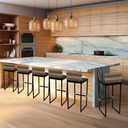 Ver imagem 6 de Kit 6 Banquetas Quadrada Junco Cappuccino para Balcão Ilha Cozinha Área Gourmet Bancada Piscina Bar