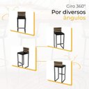 Ver imagem 5 de Kit 6 Banquetas Quadrada Junco Cappuccino para Balcão Ilha Cozinha Área Gourmet Bancada Piscina Bar
