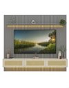 Ver imagem 2 de Conjunto Módulo Home Painel Ripado Nicho Suspenso Palina 230 Cor:Offwhite/Cinza