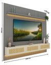 Ver imagem 5 de Conjunto Módulo Home Painel Ripado Nicho Suspenso Palina 230 Cor:Offwhite/Cinza