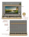 Ver imagem 4 de Conjunto Módulo Home Painel Ripado Nicho Suspenso Palina 230 Cor:Offwhite/Cinza