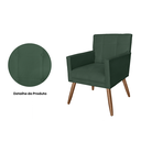 Ver imagem 3 de Jogo 2 Poltronas Estofadas Para Quarto Closet Onix Suede Verde - LM DECOR