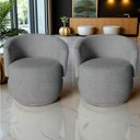 Ver mais imagens de Kit 2 Poltronas Decorativa Beatriz Orgânica Linho Cinza