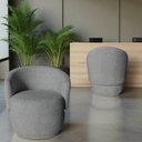 Ver imagem 7 de Kit 2 Poltronas Decorativa Beatriz Orgânica Linho Cinza