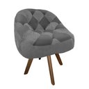 Ver imagem 2 de Poltrona Paloma Escritório Sala Giratória Madeira Suede Cinza e Suede Grafite - Dominic Decor