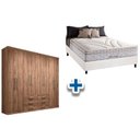 Ver imagem 1 de Cama Box Casal + Colchão American Herval + Guarda Roupa Master 8.6 Atacama