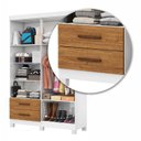 Ver imagem 6 de Guarda-Roupa 4 Portas 2 Gavetas com Pés Genova Marrom/Cinamomo/Branco