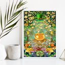 Ver imagem 1 de Quadro Arquétipo Da Prosperidade Pote De Ouro 24x18cm:Madeira preta