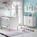 Ver imagem 2 de Berço Americano e Cômoda Infantil Ludmila Branco Bétula com Colchão Ortobom – Carolina