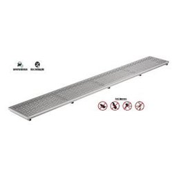 Ralo de Piso Alumínio Anodizado Ralo Linear 10x100 Grelha - 5 Ralo de Piso Alumínio Anodizado Ralo Linear 10x100 Grelha - 5