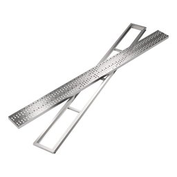 Ralo de Piso Alumínio Anodizado Ralo Linear 10x100 Grelha - 4 Ralo de Piso Alumínio Anodizado Ralo Linear 10x100 Grelha - 4