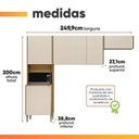 Ver imagem 2 de Armário de Cozinha Completa 9 Portas 1 Nicho Surya Madeirado/off White
