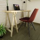 Ver imagem 1 de Escrivaninha Mesa Escritório Cavalete Madeira Macica Ms Colors