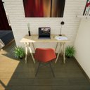 Ver imagem 6 de Escrivaninha Mesa Escritório Cavalete Madeira Macica Ms Colors