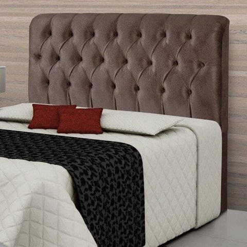 Cabeceira King Estofada 198cm Grécia Marrom