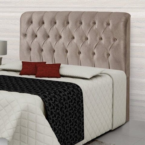 Cabeceira King Estofada 198cm Grécia Bege