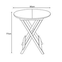 Mesa para Bar e Café Dobravel de Madeira 90 Redonda - Imbuia - 2