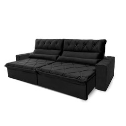 Sofá Retrátil/reclinável França 300cm Suede Velut com Molas no Assento - King House - 8