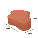 Ver imagem 6 de Sofá Pequeno Orgânico 2 Lugares Living 145 Cm Sala Recepção Clinica Consultório Bouclé - Terra Cota