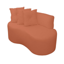 Ver imagem 3 de Sofá Pequeno Orgânico 2 Lugares Living 145 Cm Sala Recepção Clinica Consultório Bouclé - Terra Cota